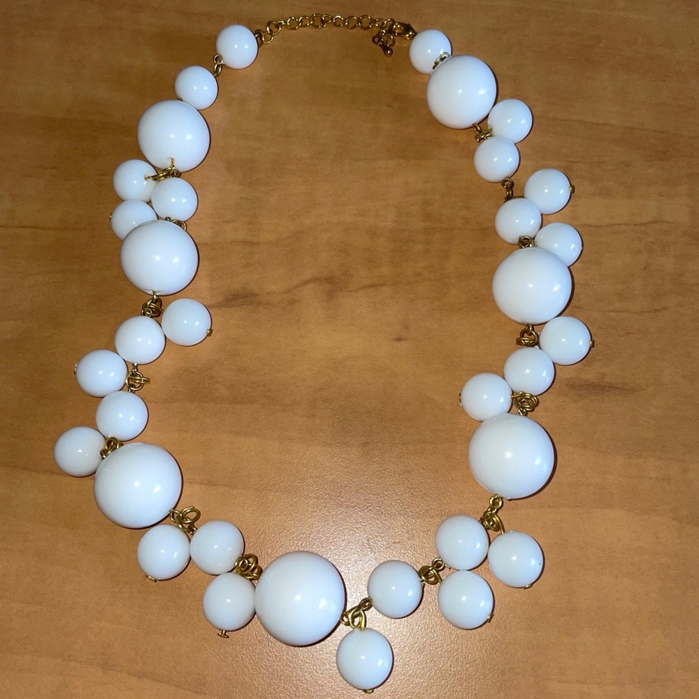 White Statement Bubble Necklace - image 1